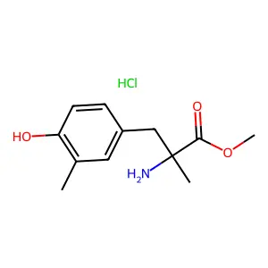Tyrosine, alpha,3-dimethyl-, methyl ester, hydrochloride structure
