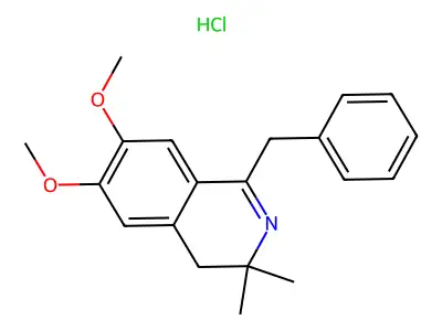 Isoquinoline, 3,4-dihydro-6,7-dimethoxy-3,3-dimethyl-1-(phenylmethyl)-, hydrochloride structure