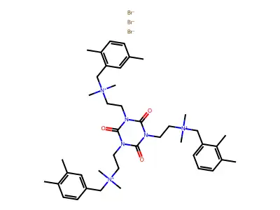 1,3,5-Triazine-1,3,5(2H,4H,6H)-triethanaminium, N,N,N',N',N'',N''-hexamethyl-2,4,6-trioxo-N,N',N''-tris((2,4-dimethylphenyl)methyl)-, trichloride structure