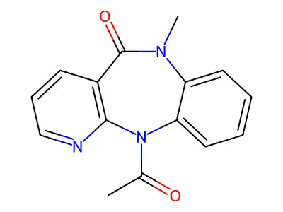 N6-Methyl-N11-acetyl-6,11-dihydro-5H-pyrido(2,3-b)(1,5)benzodiazepin-5-one structure