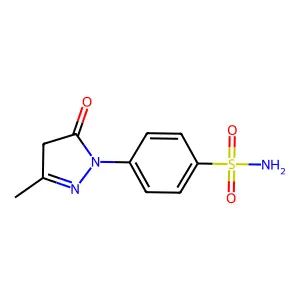 p-(4,5-dihydro-3-methyl-5-oxo-1H-pyrazol-1-yl)benzenesulphonamide structure