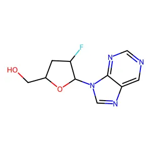 9-(2',3'-Dideoxy-2'-fluoroarabinofuranosyl)purine structure