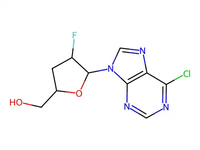 6-chloro-9-(2,3-dideoxy-2-fluoropentofuranosyl)-9H-purine structure
