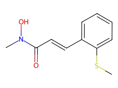 N-hydroxy-N-methyl-3-(2-methylsulfanylphenyl)prop-2-enamide structure