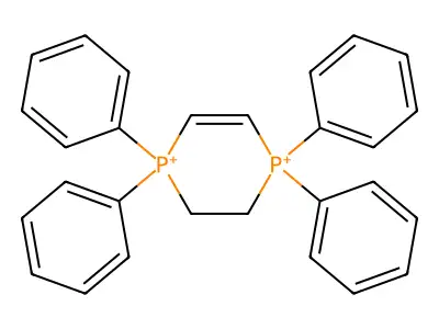 1,1,4,4-Tetraphenyl-2,3-dihydro-1,4-diphosphinine-1,4-diium structure