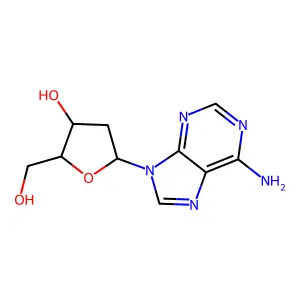 1-(2'-Deoxy-beta-threopentofuranosyl)adenine structure