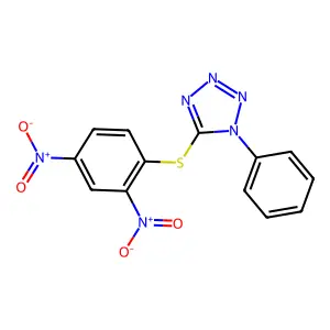 1H-Tetrazole, 5-[(2,4-dinitrophenyl)thio]-1-phenyl- structure