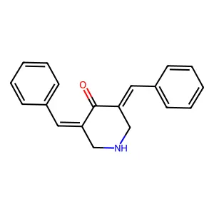 (3E,5E)-3,5-dibenzylidenepiperidin-4-one structure