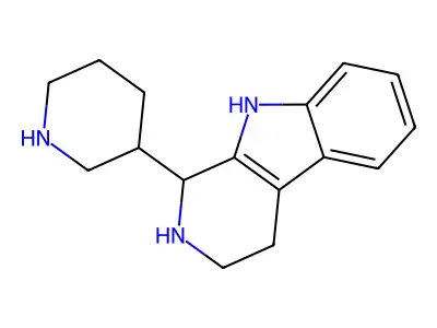 1H-Pyrido(3,4-b)indole, 2,3,4,9-tetrahydro-1-(3-piperidinyl)- structure