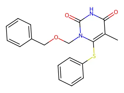 1-((2-Benzyloxy)methyl)-6-(phenylthio)thymine structure