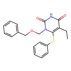 5-Ethyl-1-benzyloxymethyl-6-(phenylthio)uracil structure
