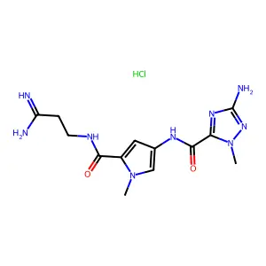 1H-1,2,4-Triazole-5-carboxamide, 3-amino-N-(5-(((3-amino-3-     iminopropyl)amino)carbonyl)-1-methyl-1H-pyrrol-3-yl)-1-methyl-,     monohydrochloride structure