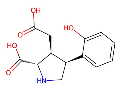 (2S,3S,4S)-2-Carboxy-4-(2-hydroxyphenyl)-3-pyrrolidineacetic acid structure