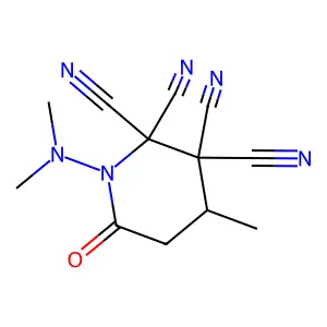 1-(Dimethylamino)-4-methyl-6-oxopiperidine-2,2,3,3-tetracarbonitrile structure