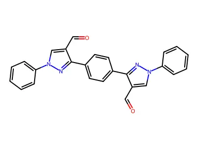 3-[4-(4-formyl-1-phenyl-1H-pyrazol-3-yl)phenyl]-1-phenyl-1H-pyrazole-4-carbaldehyde structure