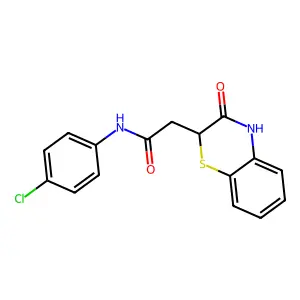 N-(4-Chlorophenyl)-2-(3-oxo-3,4-dihydro-2H-1,4-benzothiazin-2-yl)acetamide structure