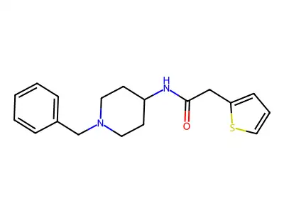 N-(1-benzylpiperidin-4-yl)-2-(thiophen-2-yl)acetamide structure