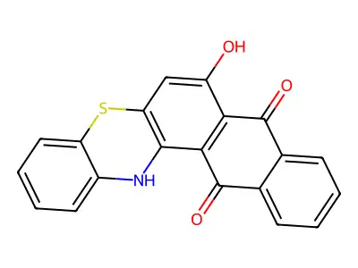 7-hydroxy-14H-naphtho[3,2-a]phenothiazine-8,13-dione structure
