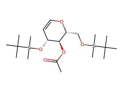 4-O-Acetyl-3,6-di-O-tert-butyldimethylsilyl-D-galactal structure