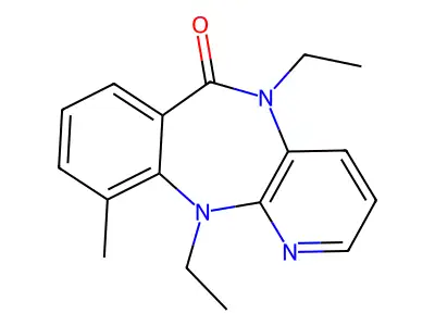 N5,N11-Diethyl-10-methyl-5,11-dihydro-6H-pyrido(2,3-b)(1,4)benzodiazepin-6-one structure