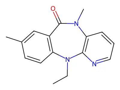 8,N5-Dimethyl-N11-ethyl-5,11-dihydro-6H-pyrido(2,3-b)(1,4)benzodiazepin-6-one structure