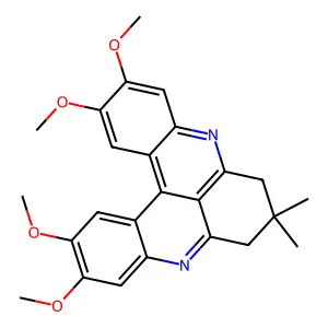 6H-Quino(2,3,4-kl)acridine, 7,8-dihydro-2,3,11,12-tetramethoxy-7,7-dimethyl- structure