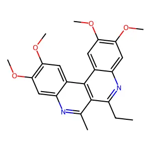 Dibenzo(c,f)(2,7)naphthyridine, 6-ethyl-2,3,10,11-tetramethoxy-7-methyl- structure