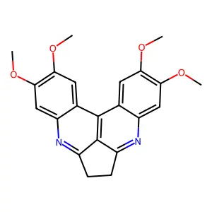 Dibenzo(c,f)cyclopenta(ij)(2,7)naphthyridine, 6,7-dihydro-2,3,10,11-tetramethoxy- structure