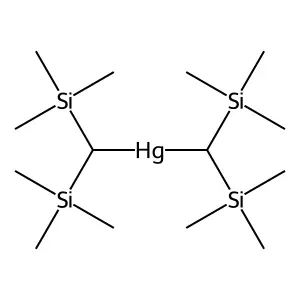 2,6-Disila-4-mercuraheptane, 2,2,6,6-tetramethyl-3,5-bis(trimethylsilyl)- structure