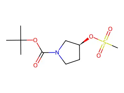 Tert-butyl 3-(methanesulfonyloxy)pyrrolidine-1-carboxylate structure
