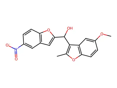 (5-Methoxy-2-methyl-1-benzofuran-3-yl)-(5-nitro-1-benzofuran-2-yl)methanol structure