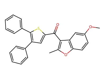 Methanone, (4,5-diphenyl-2-thienyl)(5-methoxy-2-methyl-3-benzofuranyl)- structure