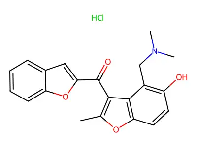 Methanone, 2-benzofuranyl(4-((dimethylamino)methyl)-5-hydroxy-2-methyl-3-benzofuranyl)-, hydrochloride, hydrate structure