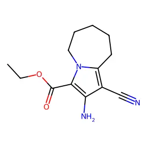 ethyl 2-amino-1-cyano-6,7,8,9-tetrahydro-5H-pyrrolo[1,2-a]azepine-3-carboxylate structure