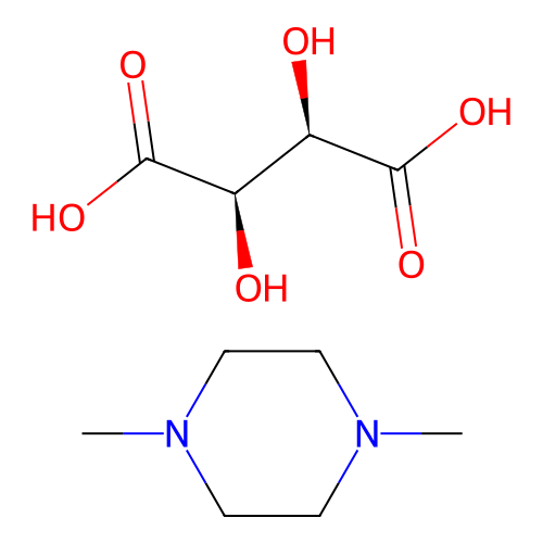 1,4-Dimethylpiperazine (R-(R*,R*))-tartrate (1:1) structure