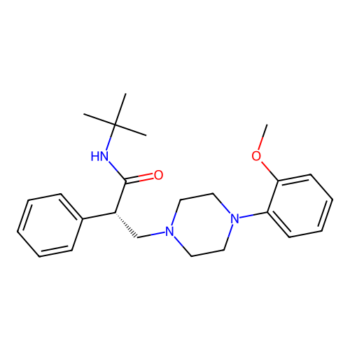 (2S)-N-tert-butyl-3-[4-(2-methoxyphenyl)piperazin-1-yl]-2-phenylpropanamide structure