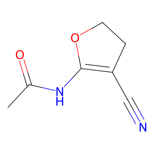 N-(3-cyano-4,5-dihydrofuran-2-yl)acetamide structure