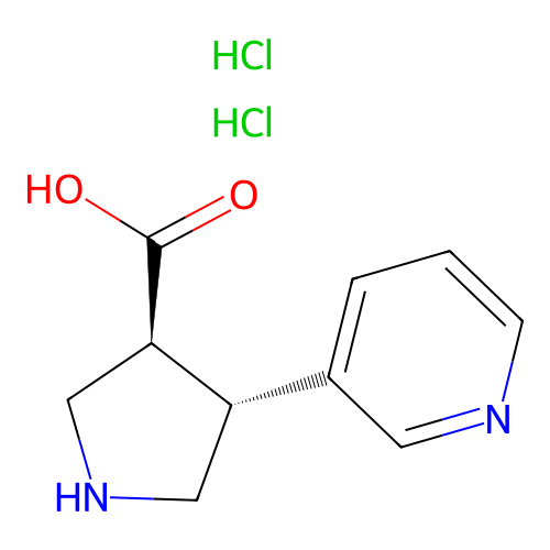 (3S,4R)-4-(Pyridin-3-yl)pyrrolidine-3-carboxylic acid dihydrochloride structure