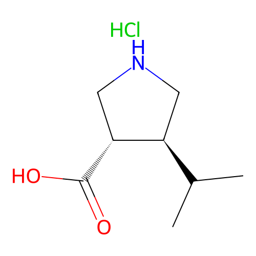 (3S,4S)-4-Isopropylpyrrolidine-3-carboxylic acid hydrochloride structure