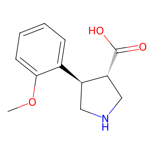 (3S,4R)-4-(2-methoxyphenyl)pyrrolidine-3-carboxylic acid structure