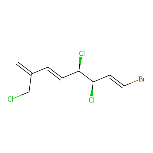 1-Bromo-7-chloromethyl-3,4-dichloro-3-methyl-1,5,7-octatriene structure