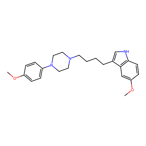 5-Methoxy-3-{4-[4-(4-methoxy-phenyl)-piperazin-1-yl]-butyl}-1H-indole structure