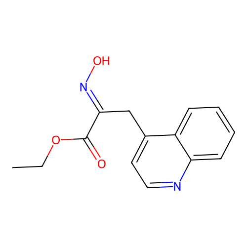 ethyl (2E)-2-hydroxyimino-3-quinolin-4-ylpropanoate structure