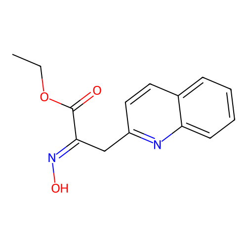 (E)-Ethyl 2-(hydroxyimino)-3-(quinolin-2-yl)propanoate structure