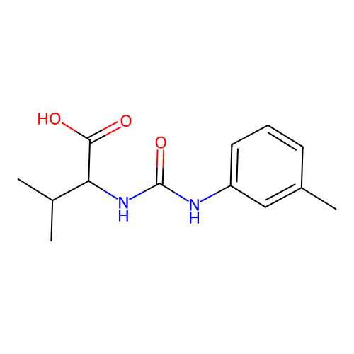 N-[(3-methylphenyl)carbamoyl]valine structure