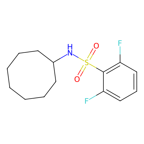 N-cyclooctyl-2,6-difluorobenzenesulfonamide structure