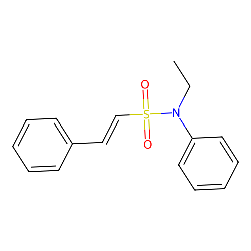 N-ethyl-N,2-diphenylethene-1-sulfonamide structure
