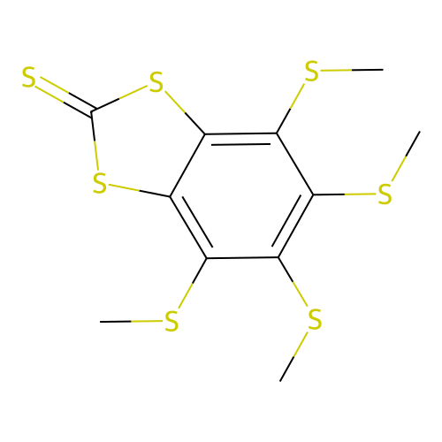 4,5,6,7-Tetrakis(methylsulfanyl)-1,3-benzodithiole-2-thione structure