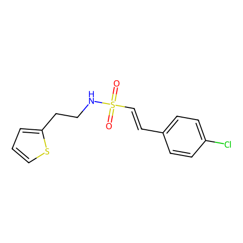 2-(4-chlorophenyl)-N-[2-(thiophen-2-yl)ethyl]ethene-1-sulfonamide structure
