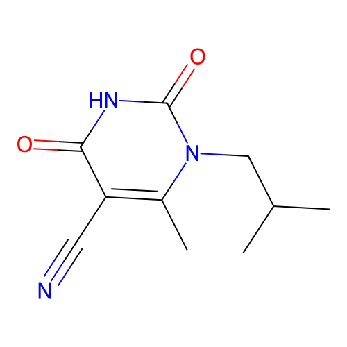 6-Methyl-1-(2-methylpropyl)-2,4-dioxopyrimidine-5-carbonitrile structure